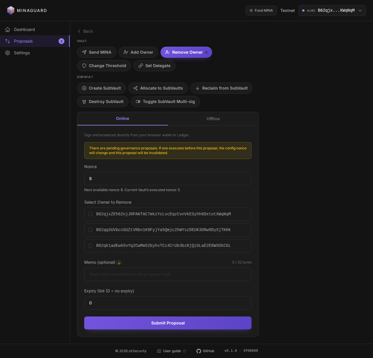Remove Owner form